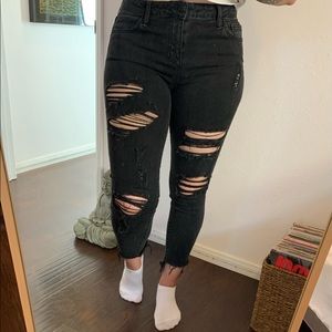 Cello - black distressed jeans